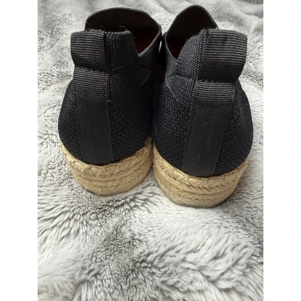 Adrienne‎ Vittadini Sport Niko Black Knit Espadrille Slip On Flats Womens 9M